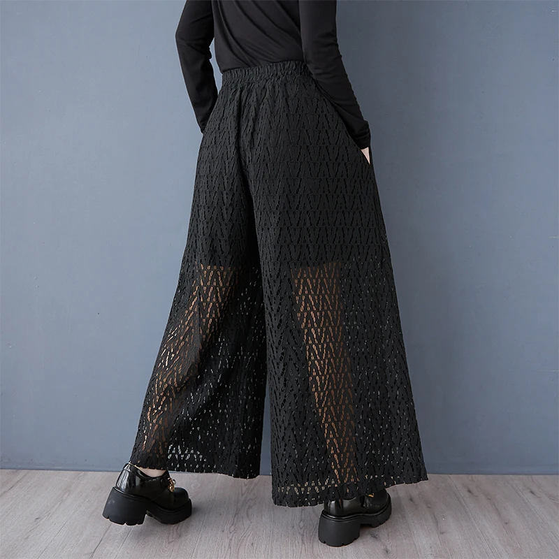 Lose Breite Bein Neun Punkte Hosen Frühling Herbst Koreanische Sle Me Rock Hohe Taille Baumwolle Mischung Casual Hosen für Frauen