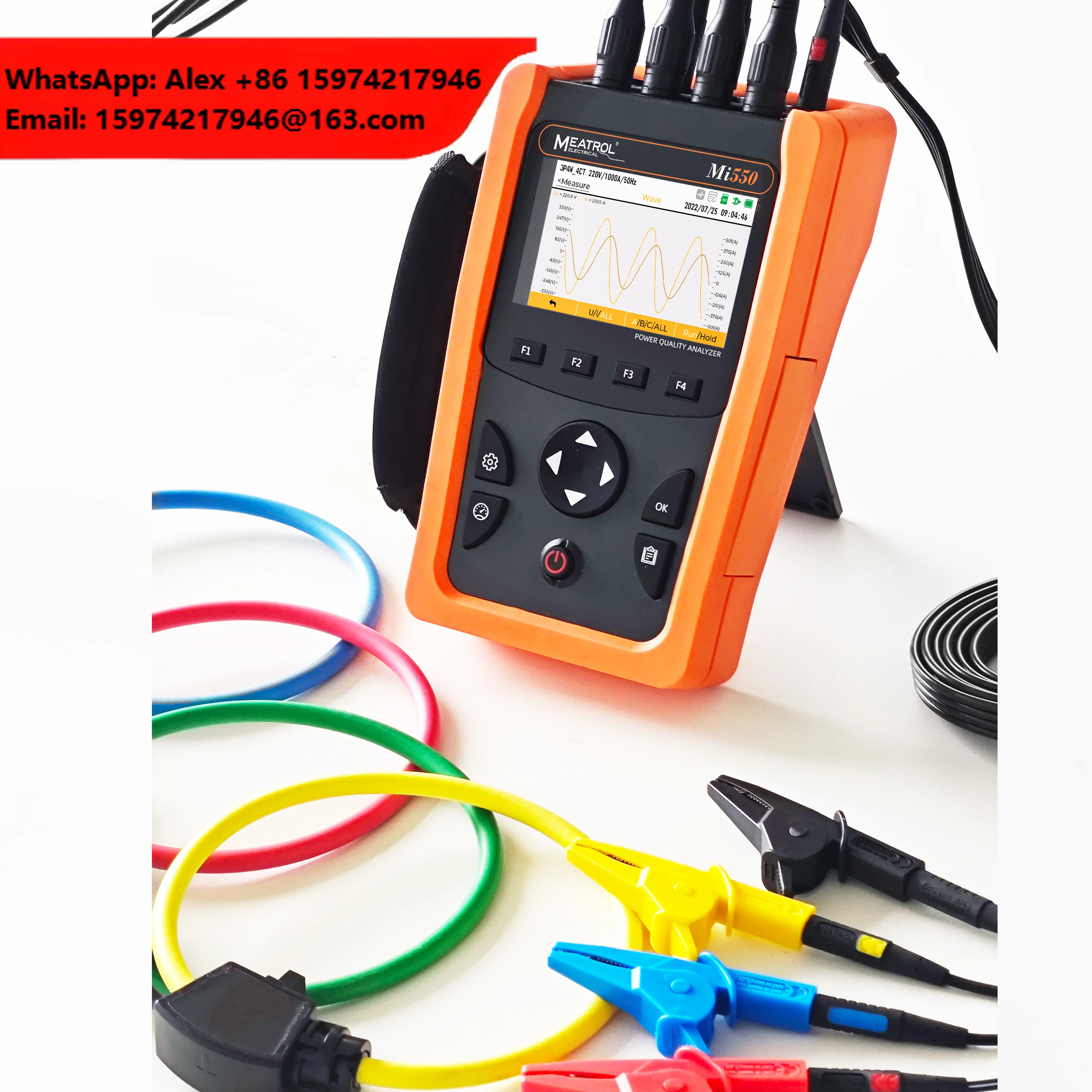 MEATROL Mi550 Electric Power Meter 32GB Power Data Logger Energy Meter Power Quality Analyzer