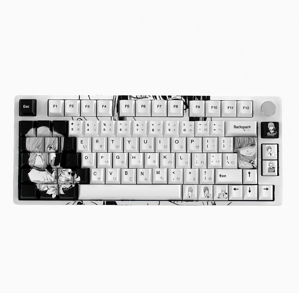 05 Keys Flower Makima Custom Keycap Dye Sub for 61 64 68 75 80 Cherry MX Switches Wooting60he Mechanical Keyboard Cap