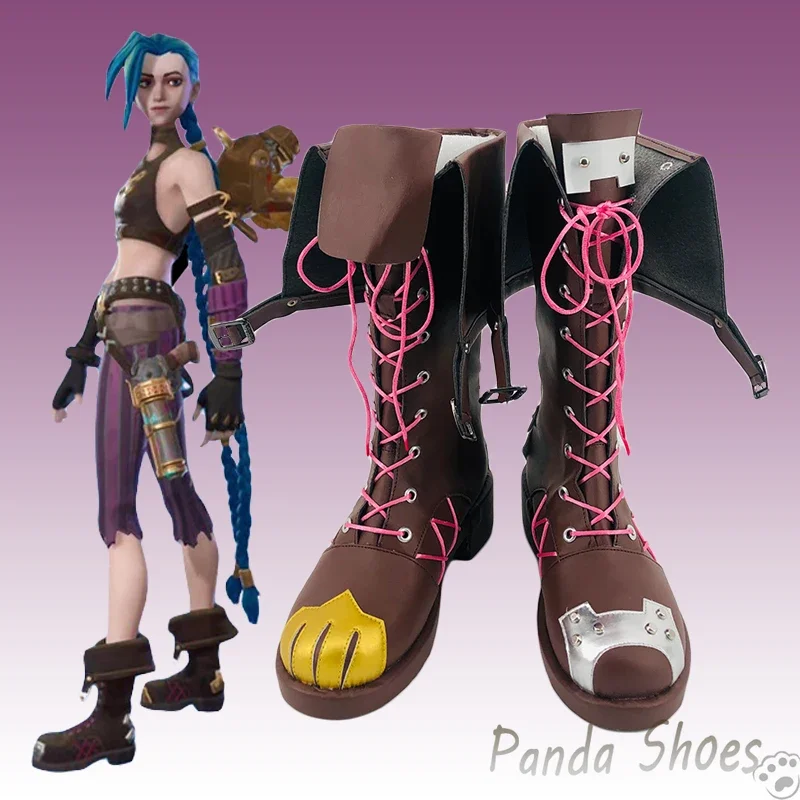 

LOL Jinx Cosplay Shoes Anime Game League of Legends Cos Boots The Loose Cannon Cosplay Costume Prop Shoes for Halloween Party