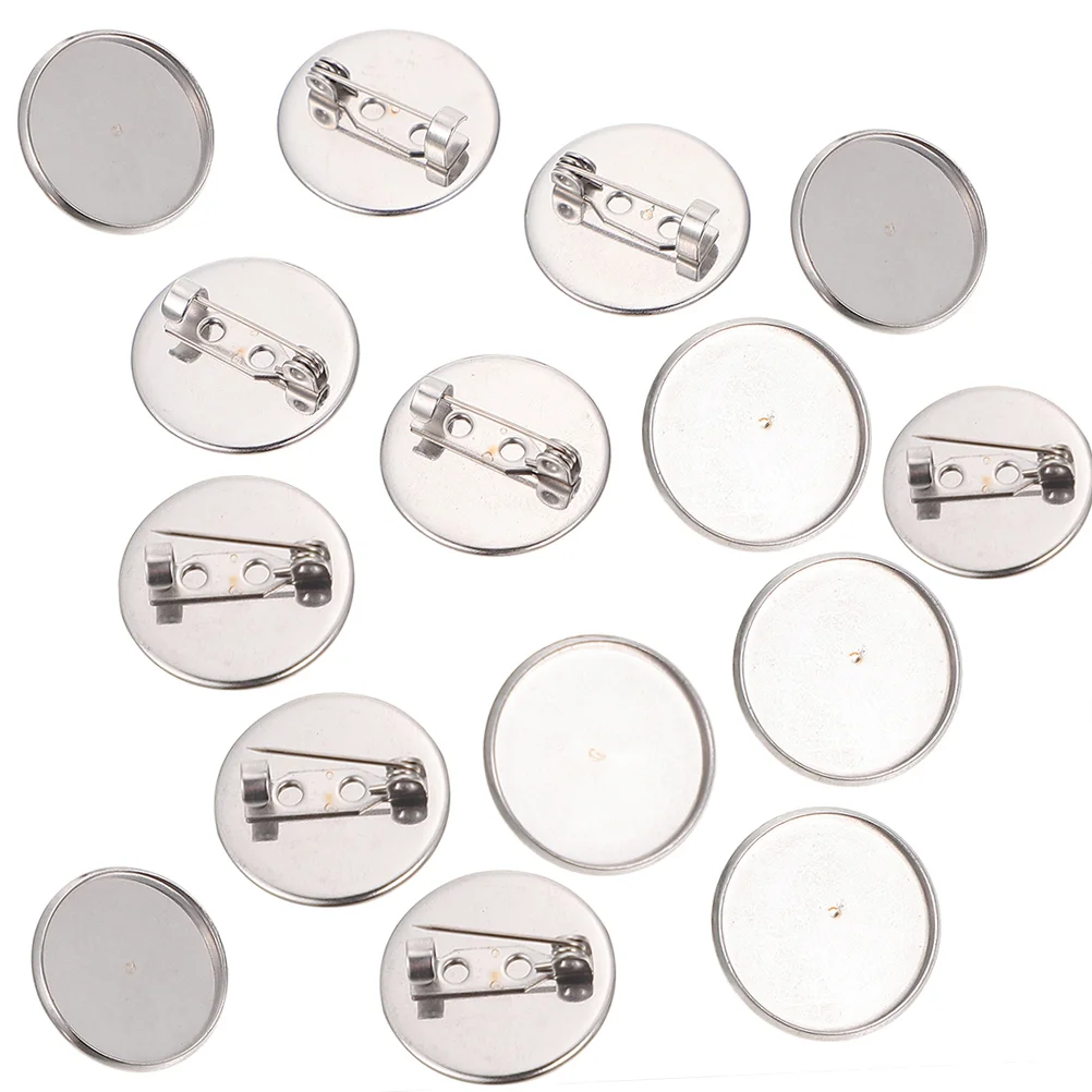 

20 Pcs Brooch Accessories DIY Base Bezel Setting Making Safety Blank Breastpin Trays Handmade Parts Ties
