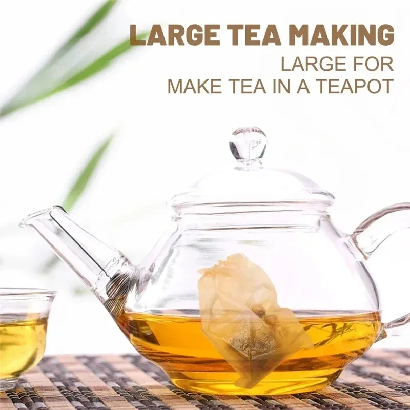 100PCS Disposable Teabags Biodegradable Paper Tea Filter Bag with String Heal Seal Empty Drawstring Spice Loose Leaf Tea Powder