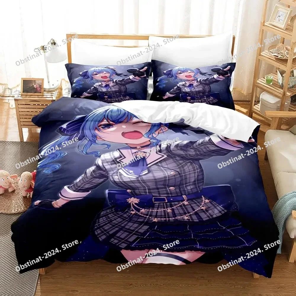

Hoshimachi Suisei Bedding Set Printed Duvet Cover Sheet Pillowcase Soft Quilt Cover Full Queen King Size 3D Anime bed sheet set