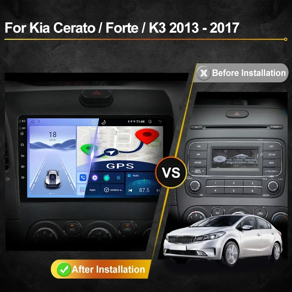 For Kia K3 Cerato Forte 3 2013 - 2017 Android Car Radio Automotive Multimedia Player GPS Navigation Carplay Screen Auto Stereo