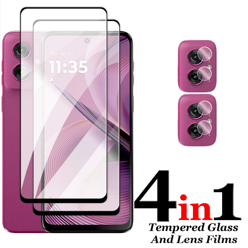 6in1 For Motorola Moto G55 5G Glass Moto G75 G35 G15 G05 G55 Tempered Glass 2.5D Full Cover Screen Protector For Moto G55 Film