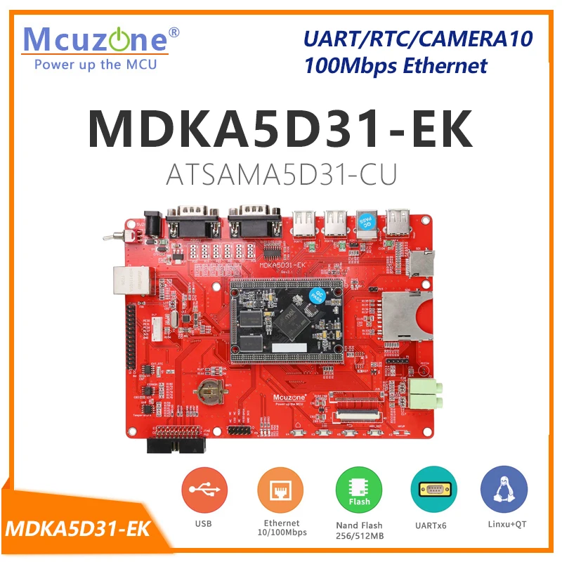 

ATSAMA5D31 MDKA5D31-EK, 536 МГц Cortex-A5 board, 256 Мб DDR2, NAND, HS USB, Ethernet, UART 5'LCD, Linux QT GUI