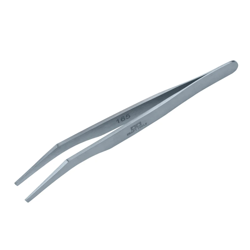 TAMIYA – pincette courbée avancée en acier inoxydable, 74080, pincettes coudées artisanales en acier inoxydable, autocollant de bâton à eau, outils spéciaux de fabrication de modèles