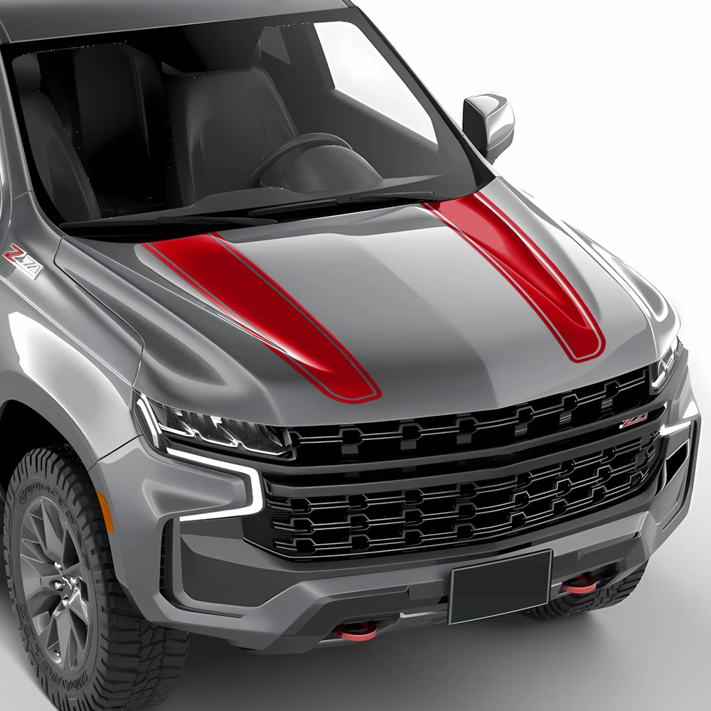 Car Bonnet Hood Racing Stripes Kit Decal Sticker Vinyl Graphic Compatible with Chevrolet Tahoe 2020-Present