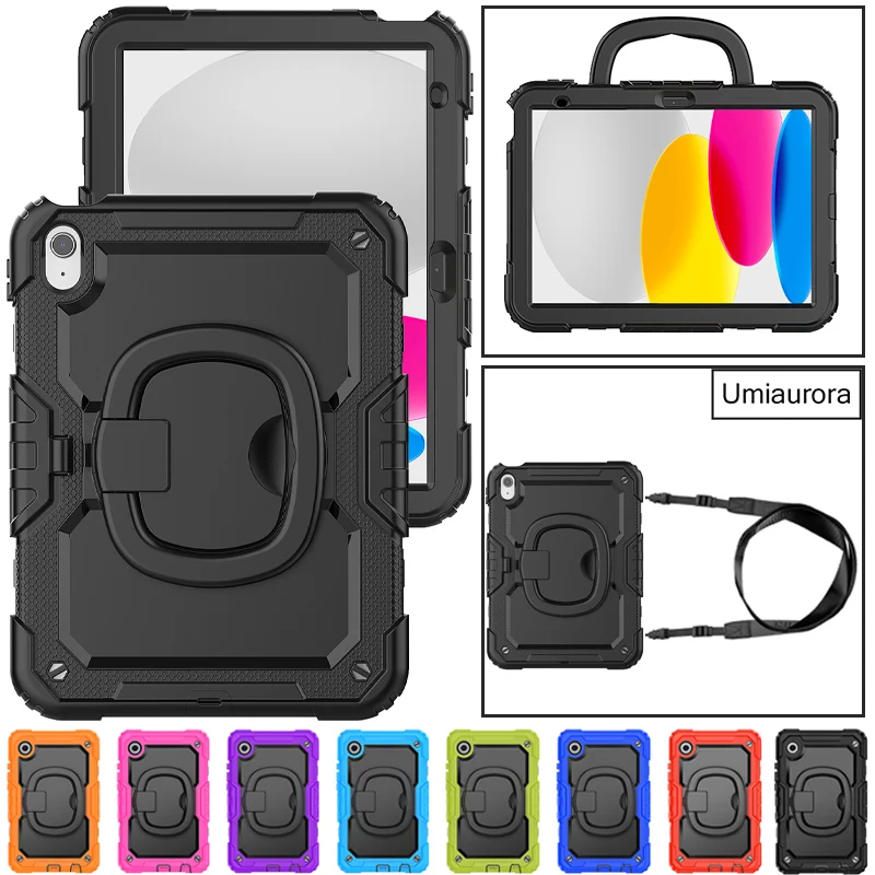 For IPad Mini 5 9.7 7th 8th 9th 10.2 10th 10.9 11th Gen 11 inch A16 Heavy Duty Rugged Tablet Case Handle Stand Shockproof Funda