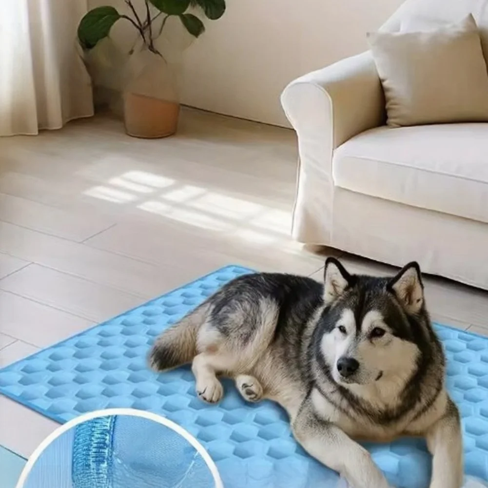 For Pet Cooling Mat Compatible with Various Living Spaces Including Crates Beds Couches and Vehicle Interiors for Year Round Use