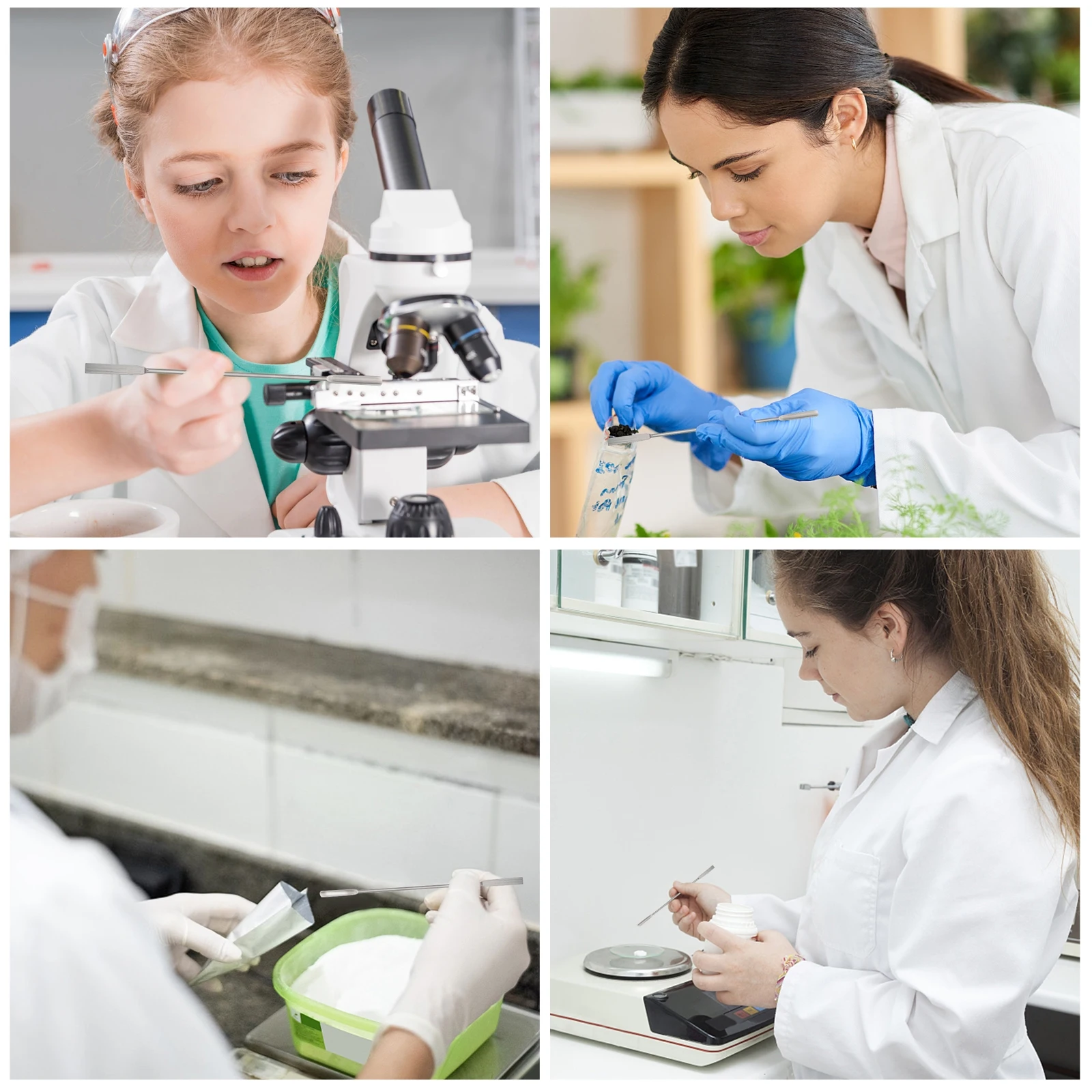 

Stainless Steel Double Ended Spatula 20cm Lab Tools Powder Scoop Handle Home Restaurant Teaching Equipment Use