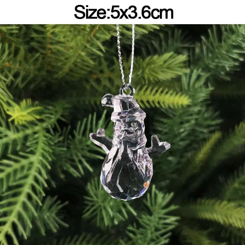 5 Stück Weihnachtsdekorationen für Zuhause, Kristall-Acryl-Ornamente, Schneeflocken, Elch, Weihnachtsbaum-Hängeanhänger, Navidad 2026 Neujahrsgeschenk – Detail 14