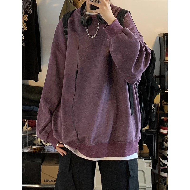 

Мужская толстовка из замши, повседневная спортивная одежда, верхняя одежда для пар, свободный крой, осень-зима, большие размеры, модный брендовый товар