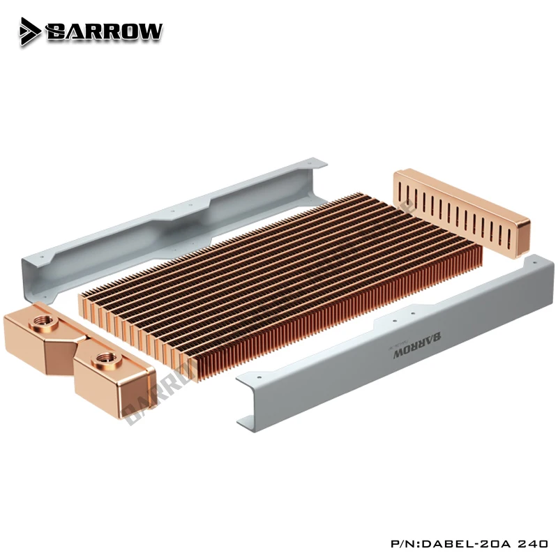 BARROW 20mm Thickness Copper Radiator Computer Water Discharge Liquid Heat Exchanger G1/4 For 12cm Fans 240/360mm