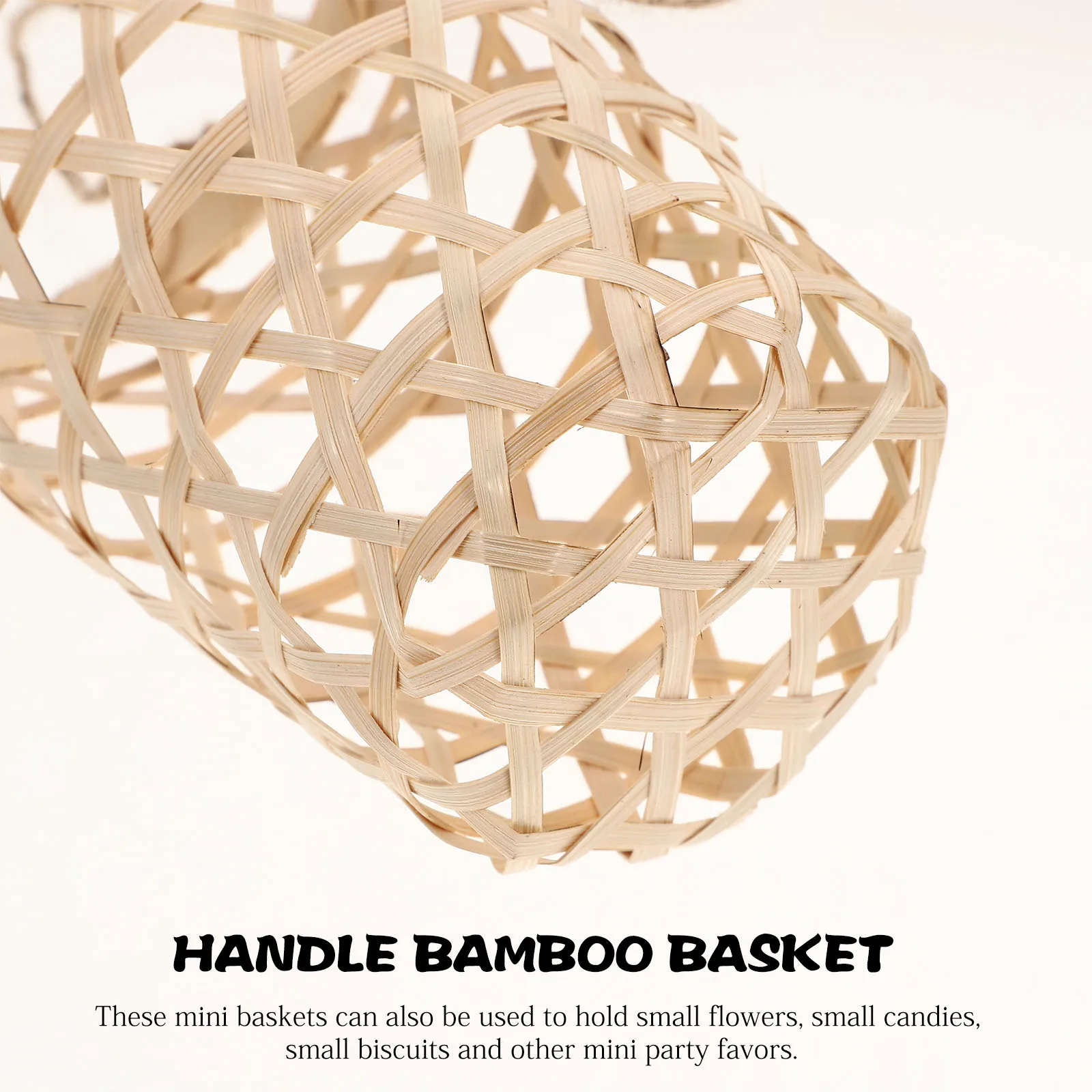 

2pcs Mini Bamboo Basket Hand Woven Small Flower Basket For Home Decor Wedding Micro Landscape Ornament Rustic Pretend Play Gift