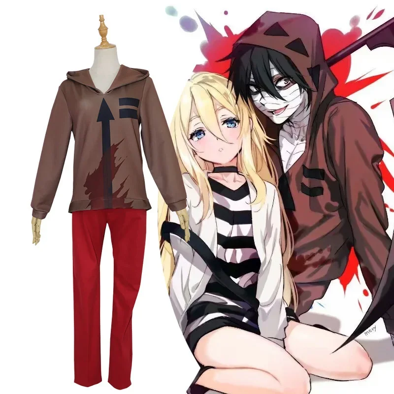 

Game Angels of Death Isaac Foster Cosplay Costume Halloween Role Play Red Coat Pants Men Cool Suit Zack Cosplay Red Long Johns