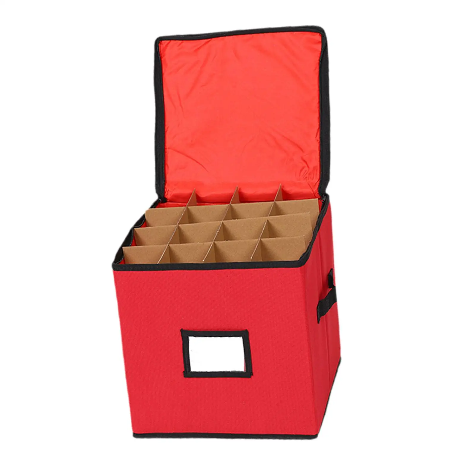 Christmas Ornament Storage Box Organizer Bag 12x12 inch 64 Compartment Foldable 600D Oxford Cloth with Dividers