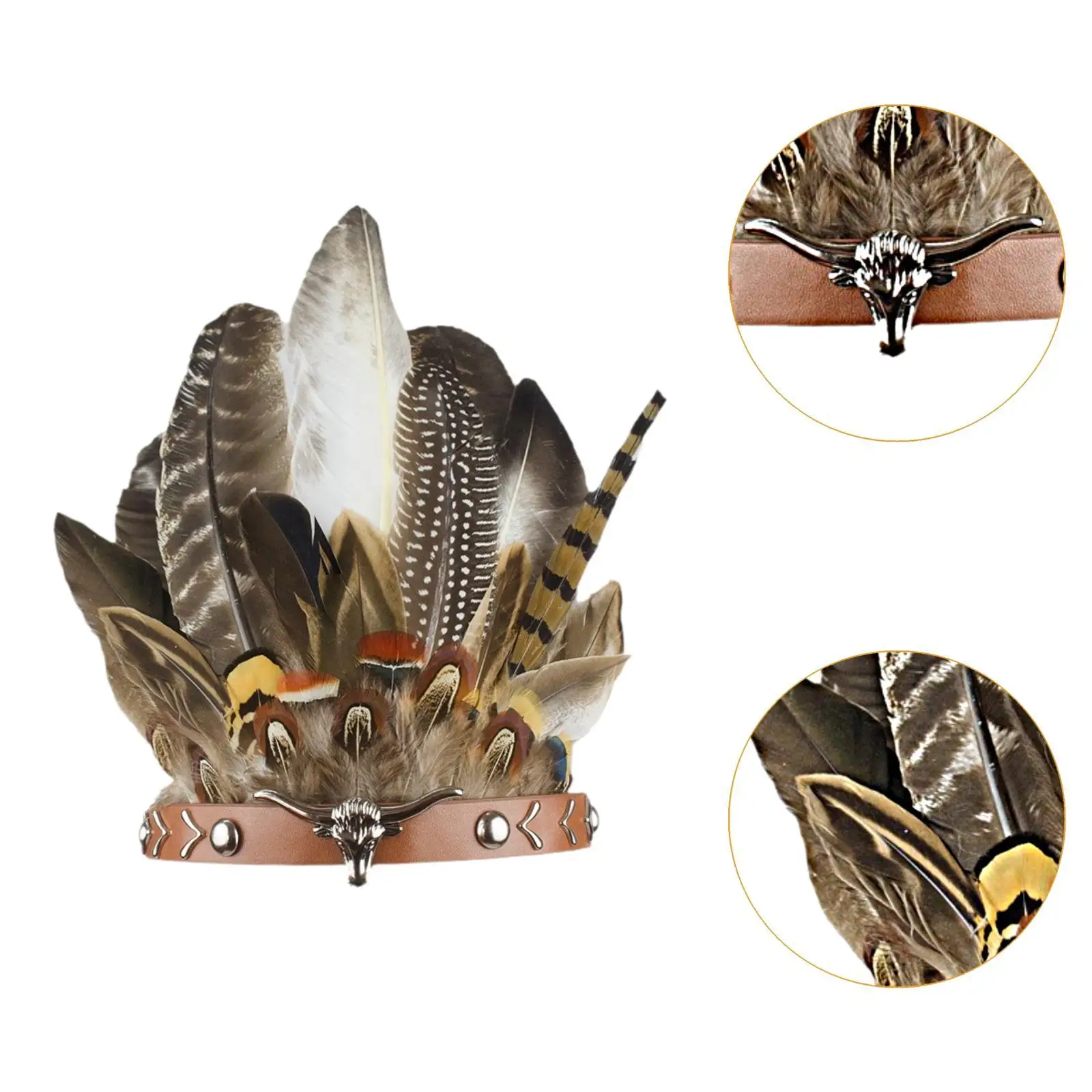 Copricapo di piume per bambini e adulti per le celebrazioni del giorno del Ringraziamento