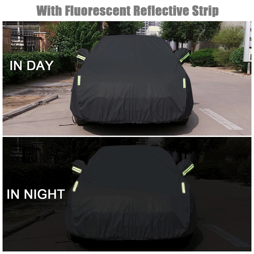 S-XXL Car Cover Sedan Full Covers with Reflective Strip Sunscreen Protection Dustproof&Waterproof UV Scratch-Resistant Universal