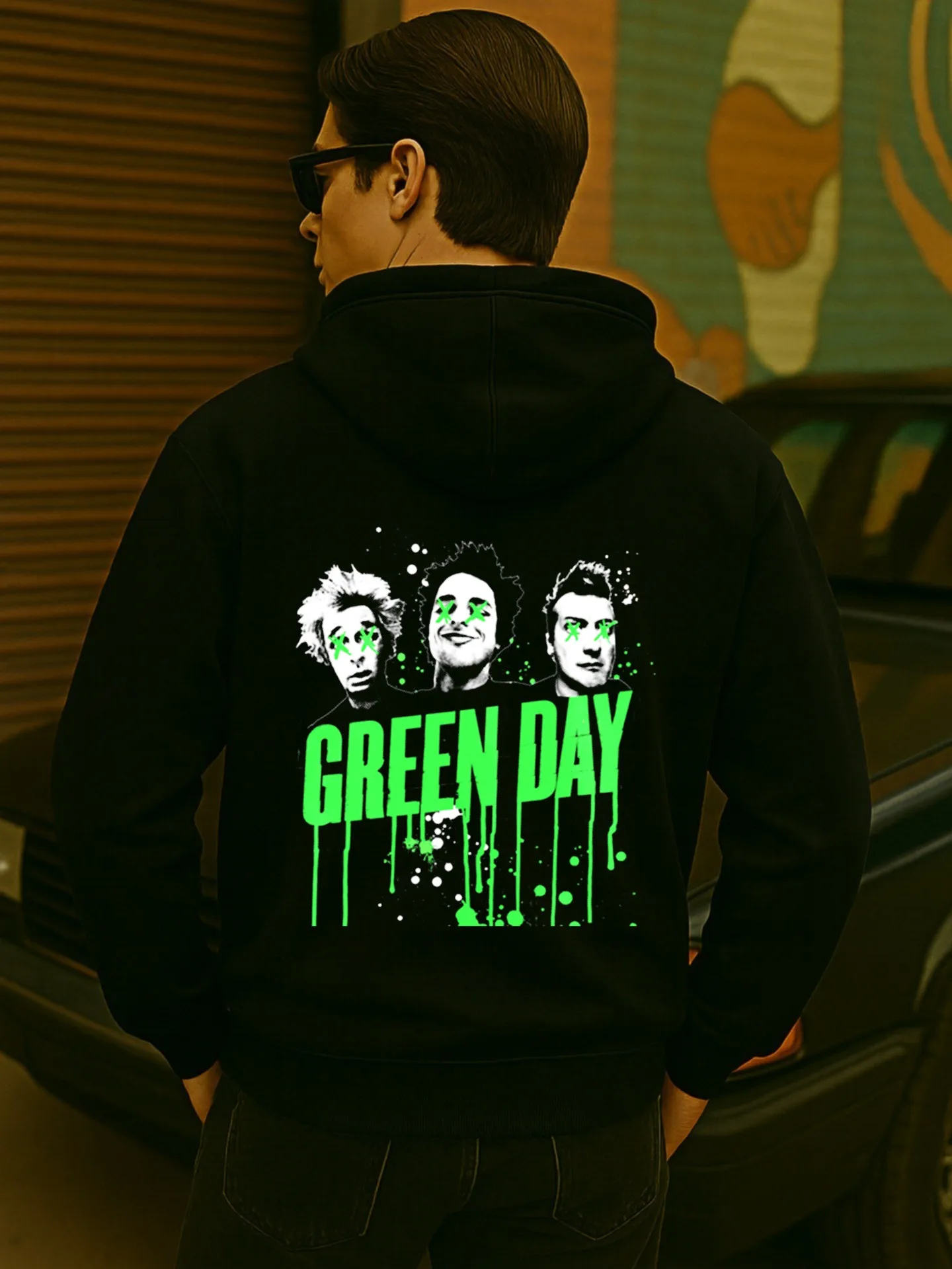 هوديي جرافيك للرجال، طباعة حروف الاستيقاظ، نمط كاجوال، مبطن بالصوف، للرجال، للارتداء اليومي