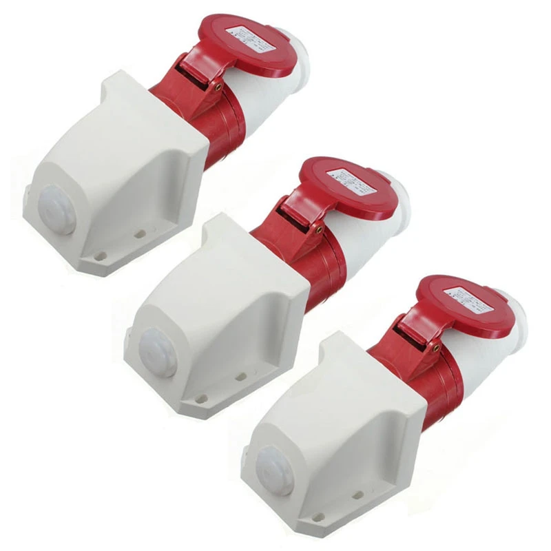 Promotion! 3X 16 Amp 5 Pin Plug & Socket Weatherproof IP44 3 Phase 380-415V 3P + N + Earth 16A