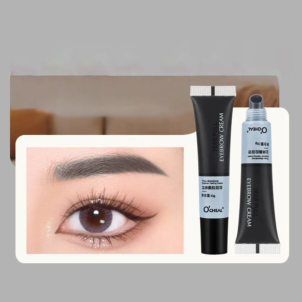 Natural Semi-Permanent Tearing Eyebrow Gel Waterproof Sweatproof Eyebrow Tattoo Tint Long Lasting Peel Off Eyebrow Cream Women