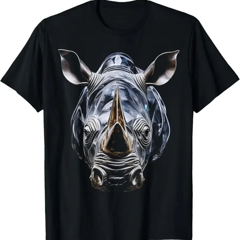 Rhino Abstract Art Animal Polygon T Shirt