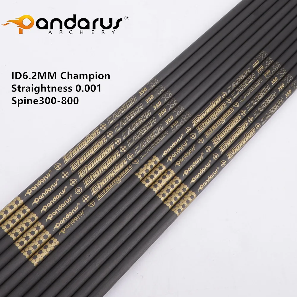 

6/12 шт. ID6,2 мм -/+ 0,001 Pandarus Champion, древок для стрел из чистого углерода, позвоночник 300-800, трубка для стрел, лук и древ для стрел, стрельба из лука, сделай сам