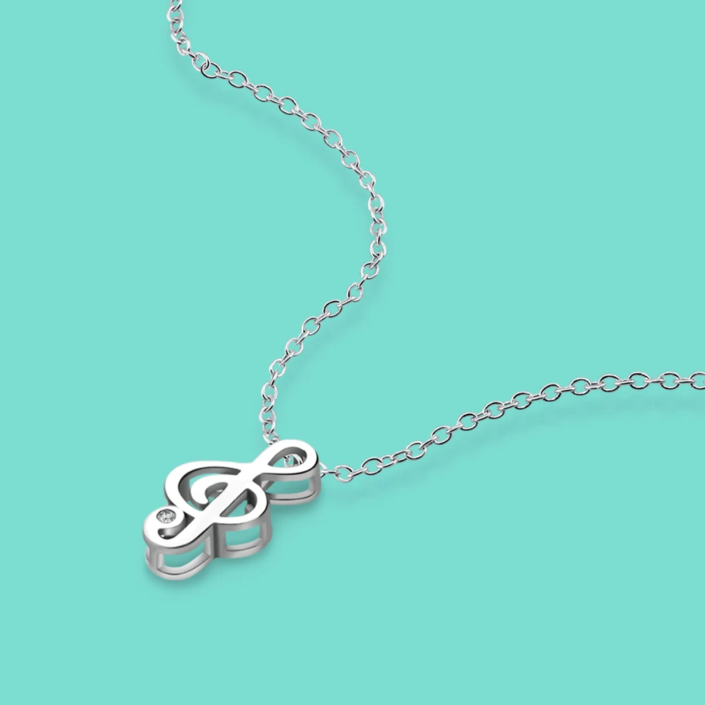 New Minimalist High Quality Tiny Musical Note Necklaces for Women 925 Sterling Silver Necklaces Dainty Fashion Jewelry Collares