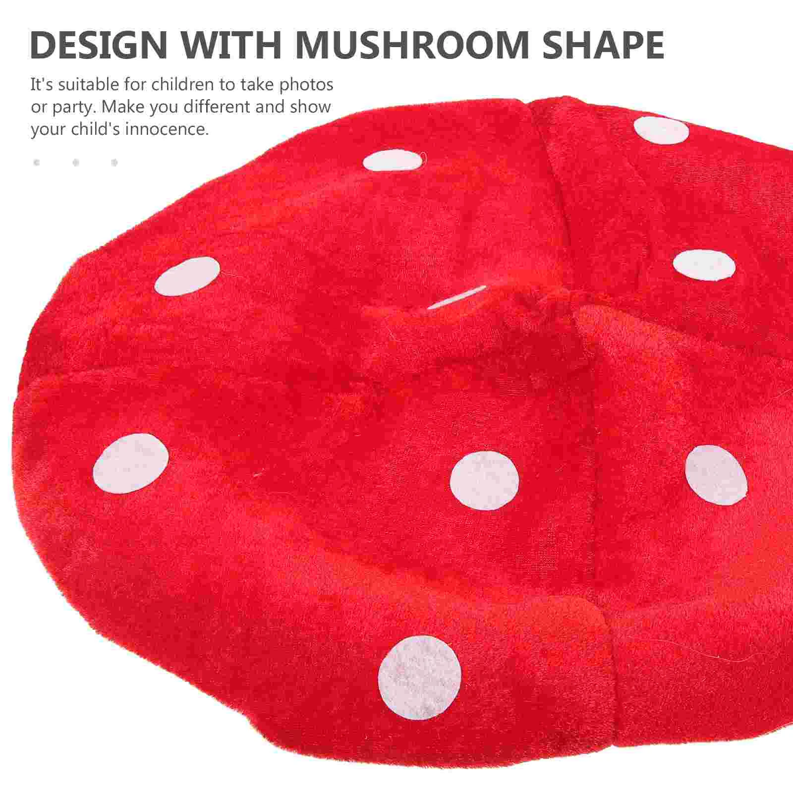 Imaginative Play Accessory Mushroom Hat Costume Clothing Funny for Kids Hats Shaped White and Red Unique