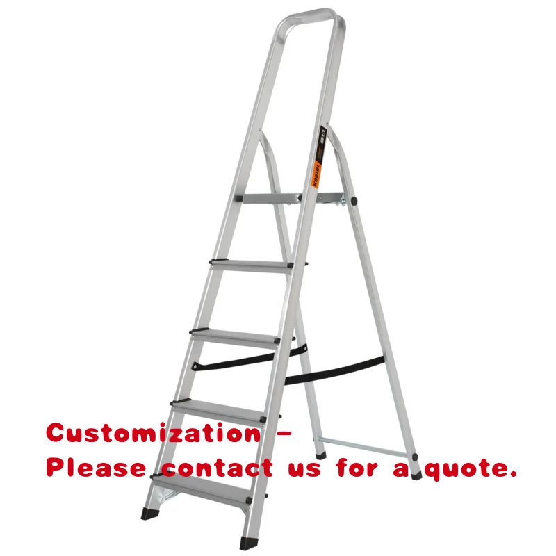 Escalera de aluminio de 5 peldaños de grado industrial KSEIBI, escalera personalizable para subir escalones
