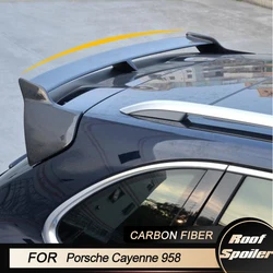 Car Rear Window Roof Spoiler Lip Wing For Porsche Cayenne 958 Turbo S Sport 4 Door 2015 - 2017 Rear Roof Spoiler Carbon Fibre