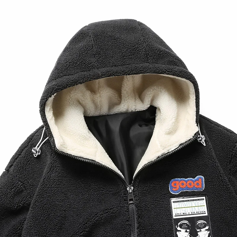 M-8XL Cotton Jacket Men\'s Large Size Shake Fleece Thickened Youth Thick Coat Lamb Fleece Men\'s Plus Fleece Thick Coat