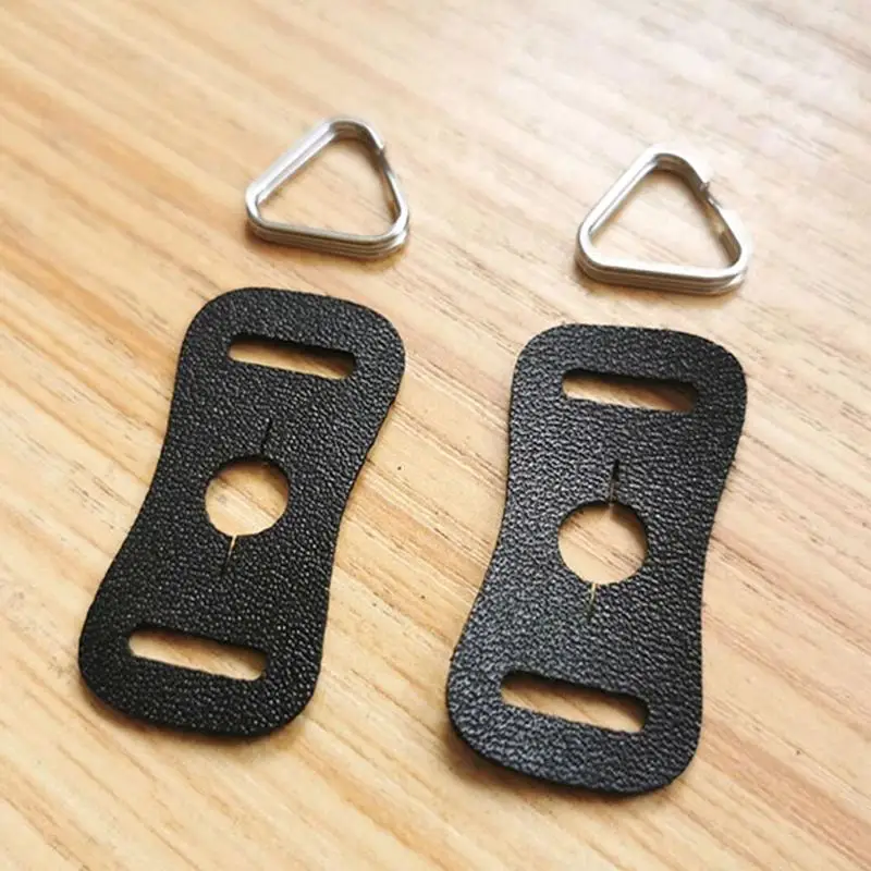 U2JE 2PCS 카메라 스트랩 삼각형 분할 반지 후크 PU 가죽 캡 보호 커버 P