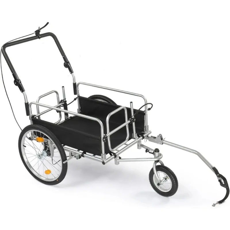 Bike Cargo Trailer, Heavy Duty 220 lbs Bicycle Wagon Cart, 20 Wheel Folding Hauler with Safe Hitch System