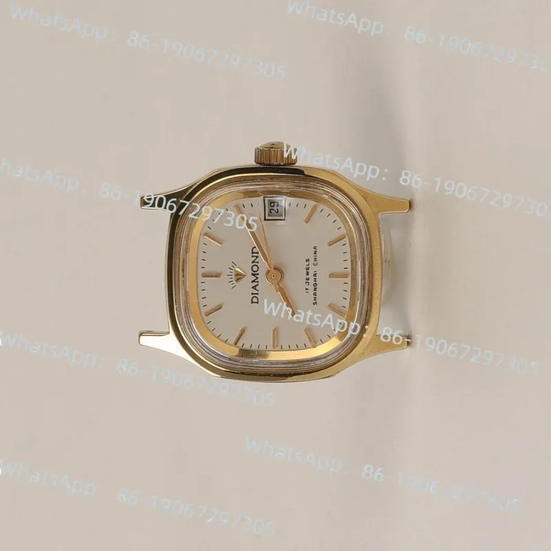 

Шанхайские бриллиантовые механические золотые квадратные ретро ностальгические литературные легкие роскошные женские часы
