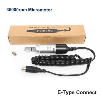 Dental Lab E-type Electric Micro Motor 35000 RPM Micromotor Handpiece Micromotor for Straight Contra Angle Polishe Dental Supply