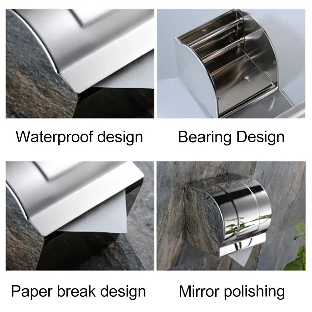 304 스테인레스 스틸 화장지 홀더 벽 마운트 화장실 전화 트레이 샤워 스토리지 장식 홀더, 욕실 액세서리