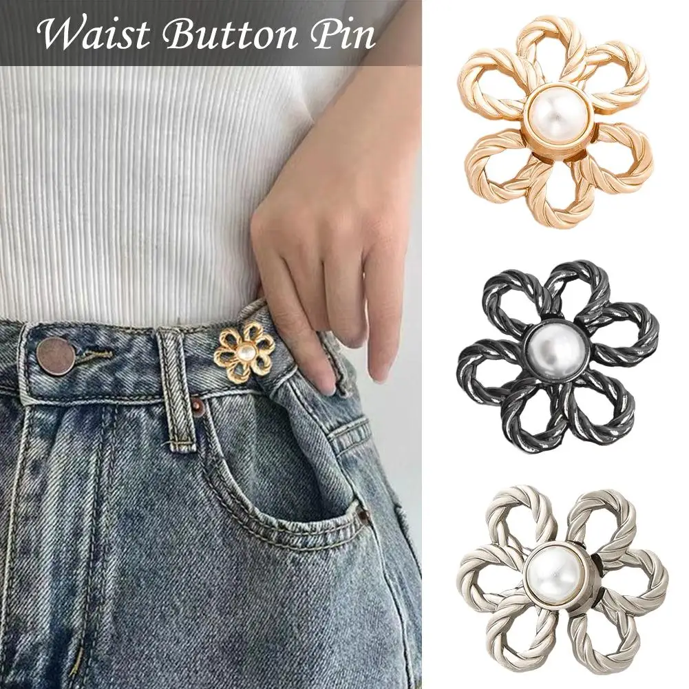 1 Paar Taillen knöpfe Blume kombinierte Verschluss hose Knopf Näh schnallen Pin Jeans abnehmbare Accessoires Rock Retracta x6m7