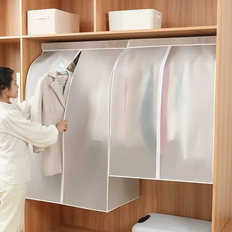 

Extra Large Hanging Clothes Dust Cover Clear Sealed Dustproof Garment Rack Cover Wardrobe Storage Protection Clothing Bag 더스트 백
