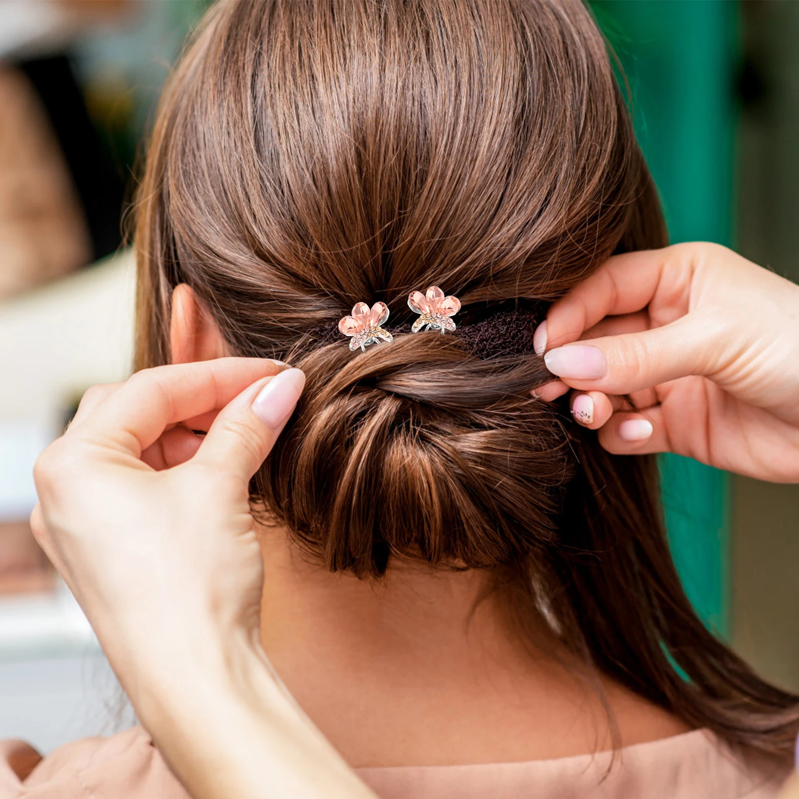 

4 шт. заколки для волос со стразами, свадебные заколки для волос, аксессуары для женщин и девочек, синий цвет