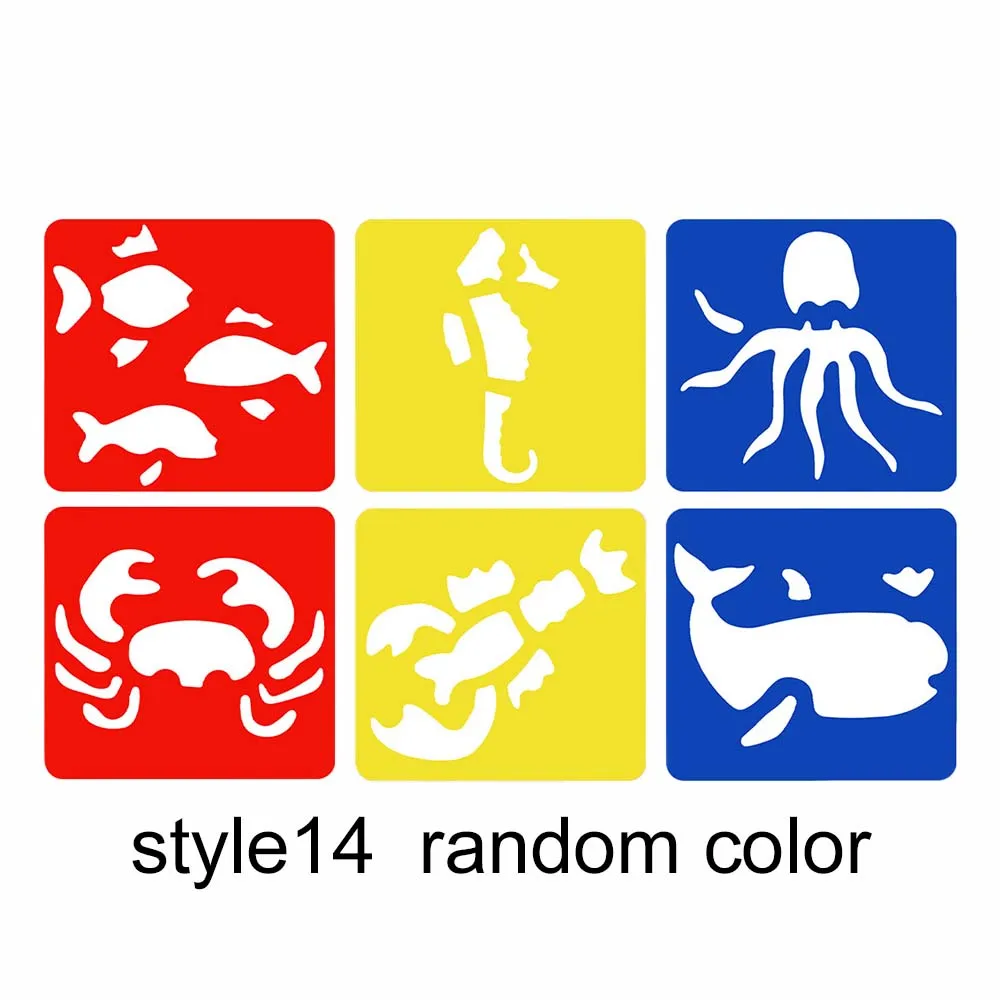 6pcs Cartoon Pattern Drawing Stencils for DIY Crafts