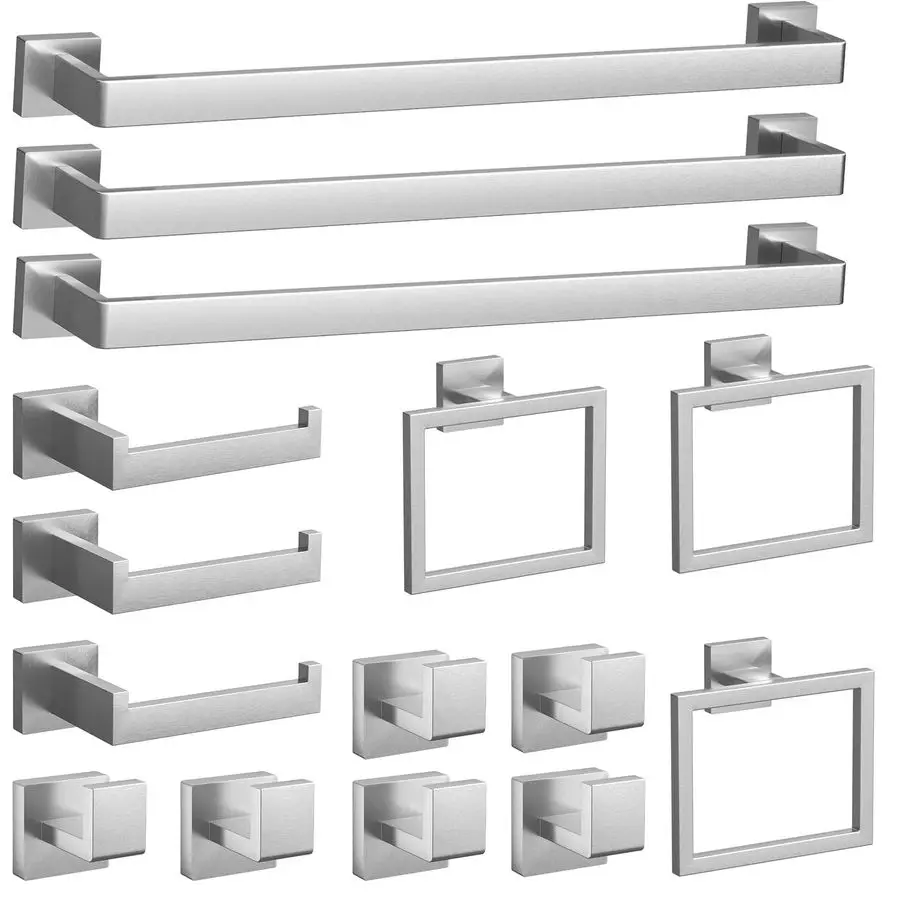

Набор аксессуаров для ванной комнаты из матового никеля, набор вешалок для банных полотенец 23,6 дюйма, набор фурнитуры для ванной комнаты из нержавеющей стали, вешалки для полотенец для Ba
