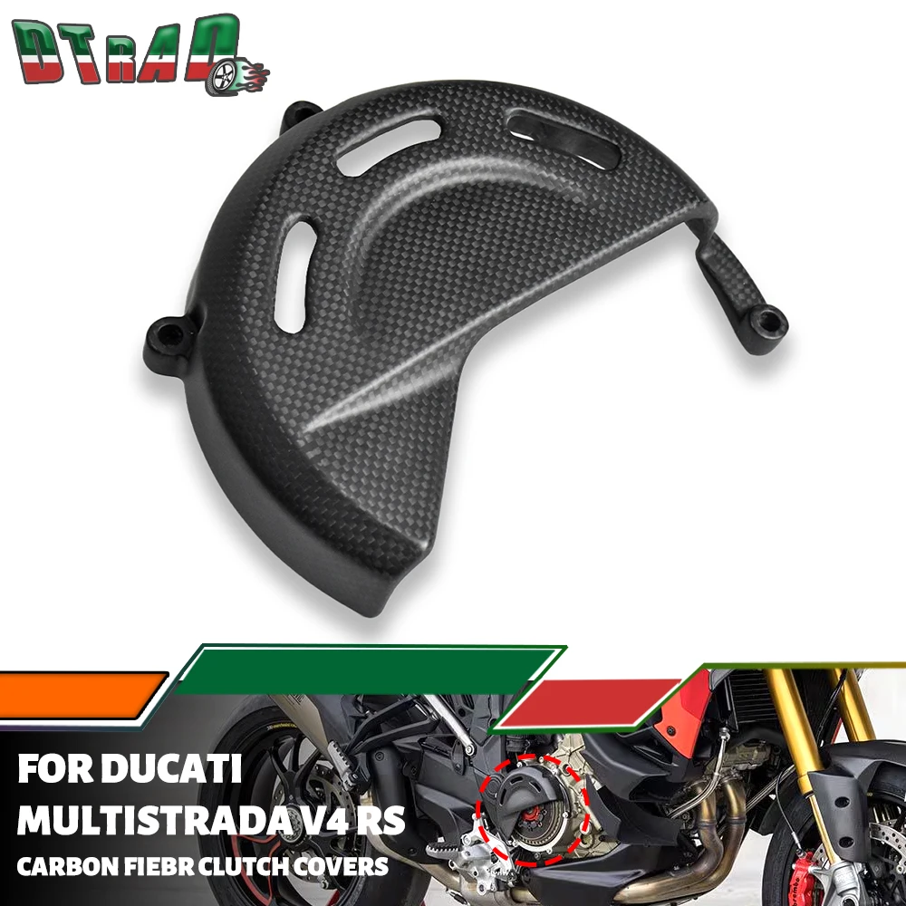 

For DUCATI Multistrada V4 RS 2024 2025 Carbon Fiber Right Clutch Cover Engine Protection Case Cap Fairing Motorcycle Accessories