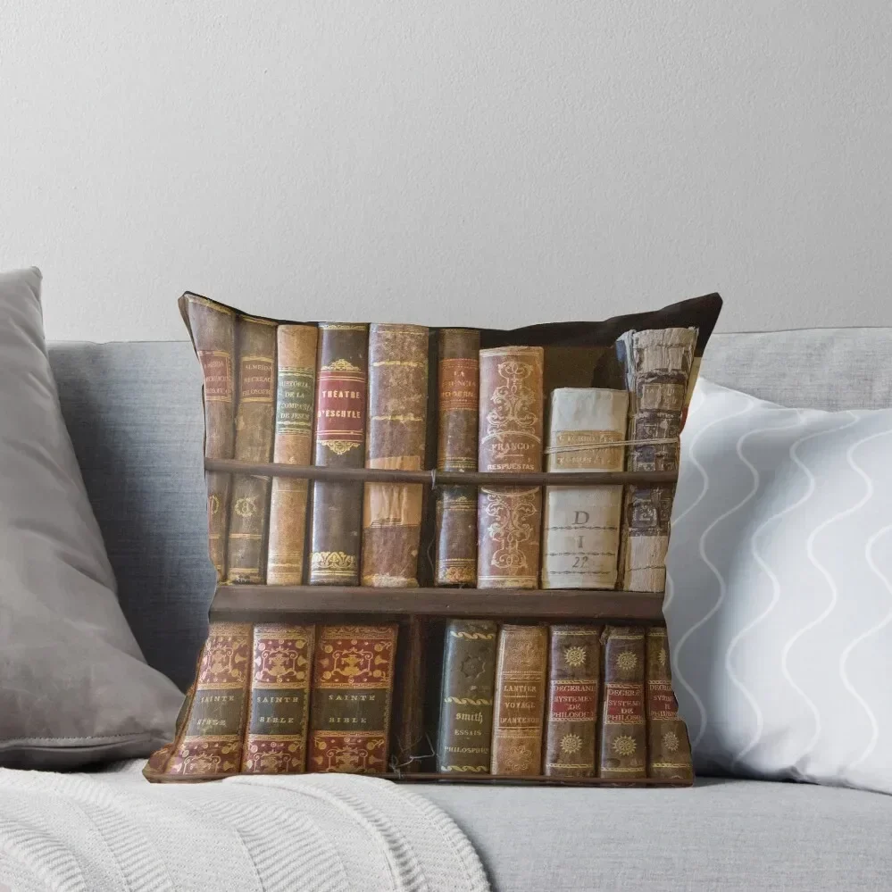 

Old books on shelf Throw Pillow Pillowcases Pillow Covers Decorative Decorative Sofa Cushions Decorative pillowcase pillow