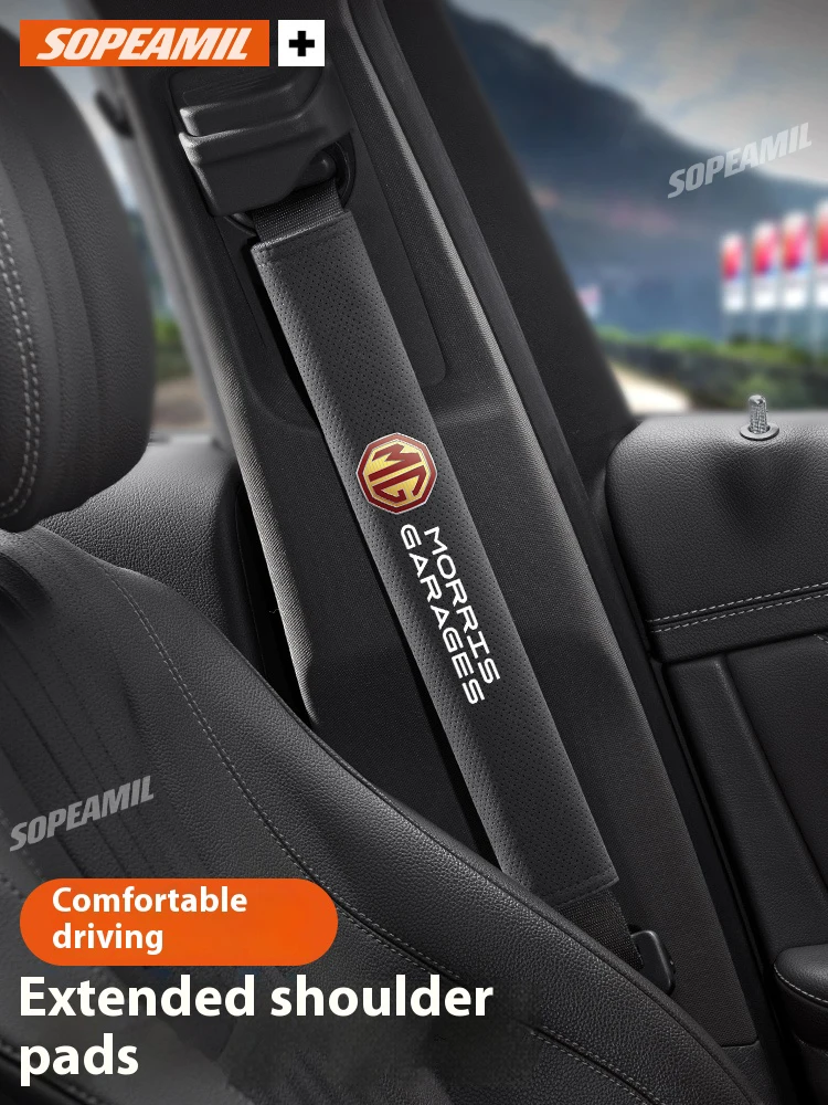 

For MG ZS HS ES5 MG4 Electric MG S5 EV ONE EZS MG3 MG5 MG6 MG7 Car Safety Belt Shoulder pad Suede Seat belts shoulder protector