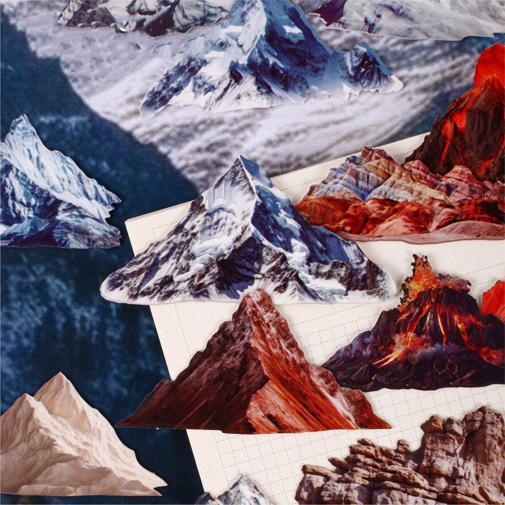 Hill Series Vintage Snow Mountain Volcano Landscape Sticker Creative DIY Journal Material Collage Scrapbooking Stationery