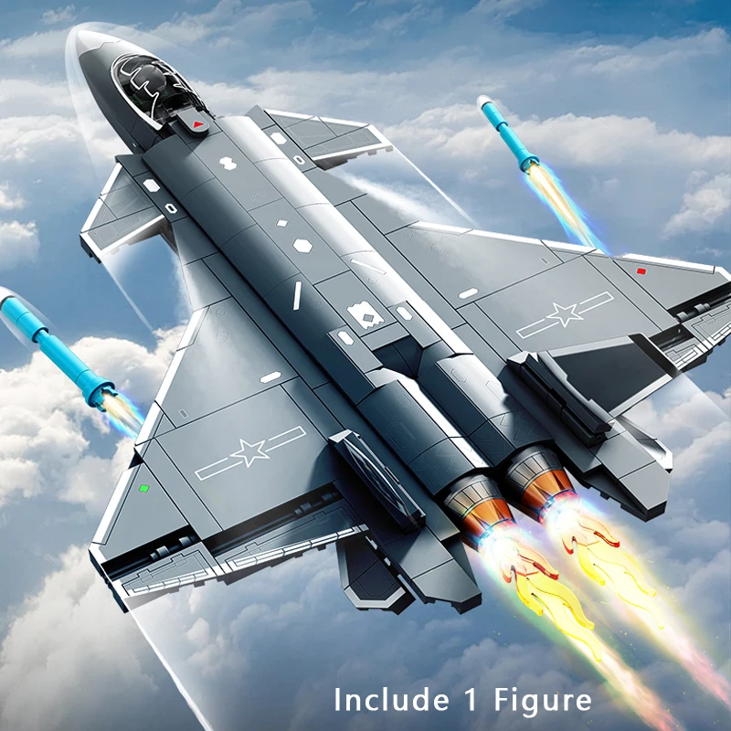 

Строительные блоки из технологической авиации MOC WW2, боевой самолет-невидимка J-20, сборная модель, обучающая игрушка в подарок для детей