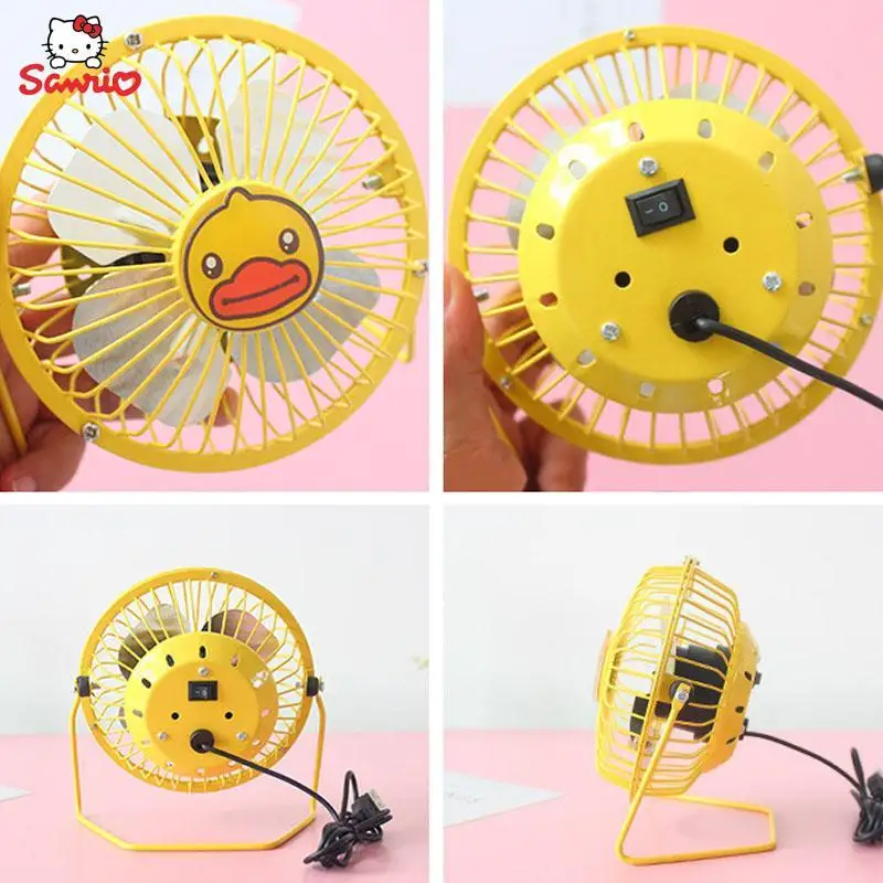 Hellokitty Electric Fan Sanrio Anime Mini Desktop Usb Fan Cute Kit Electric Fan 4 Inches Girl Student Summer Gift Wholesale