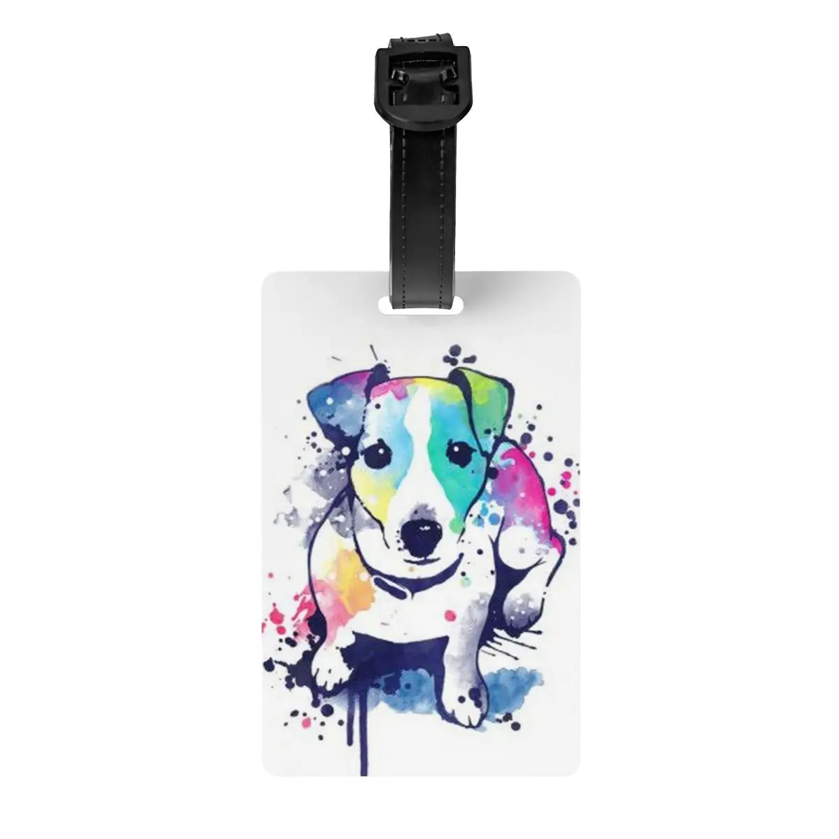 Jack Russell Terriër Hond Kunst Bagage Tags Aangepaste Bagagelabels Privacy Cover Naam Id Kaart